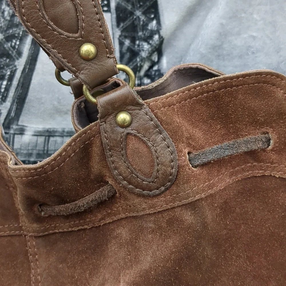 Lucky Brand suede hobo
